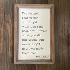 Home decor- Framed Maya Angelou quote